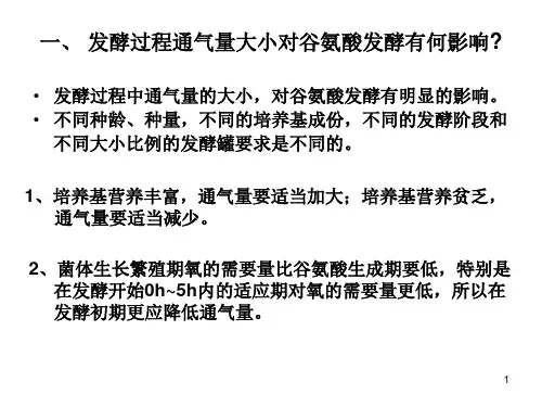 谷氨酸发酵中的几个关键问题