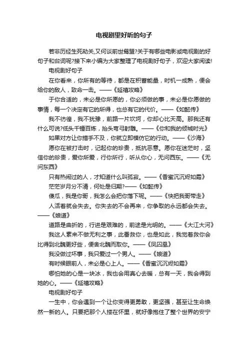 电视剧里好听的句子