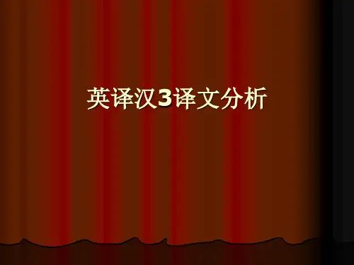 英译汉3译文分析