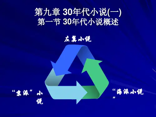 中国现当代文学—第九章 30年代小说(一)