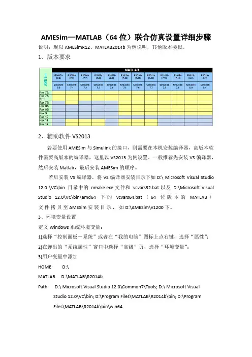 AMESim与MATLAB_Simulink联合仿真接口配置