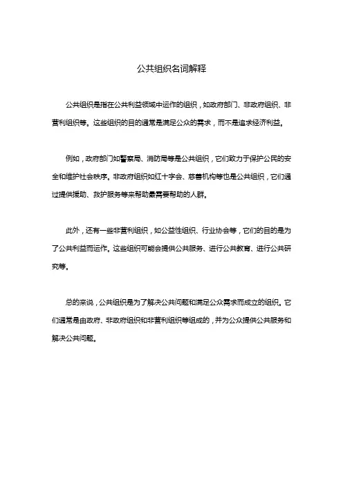 公共组织名词解释