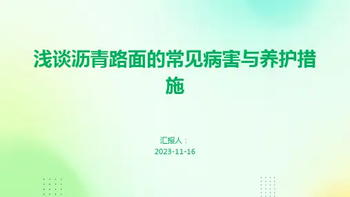 浅谈沥青路面的常见病害与养护措施