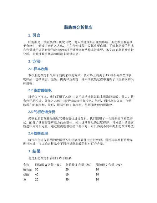 脂肪酸分析报告