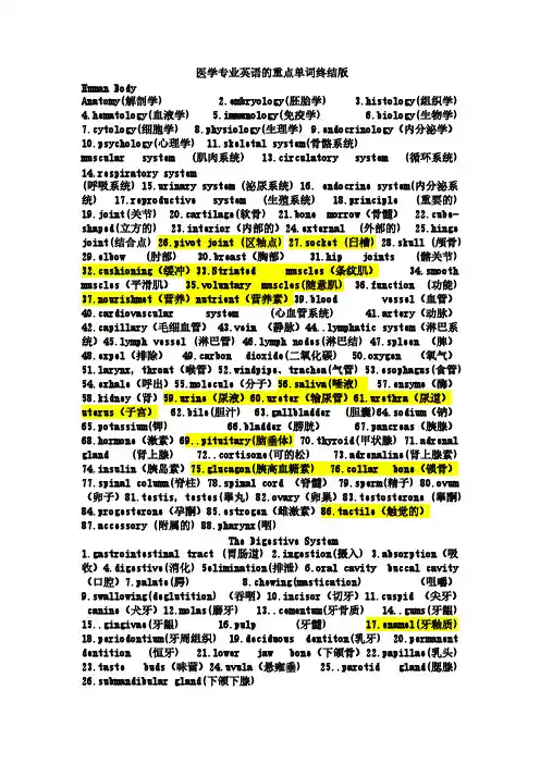 医学专业英语的重点单词终结版 (1)