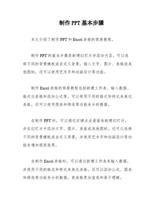 制作PPT基本步骤