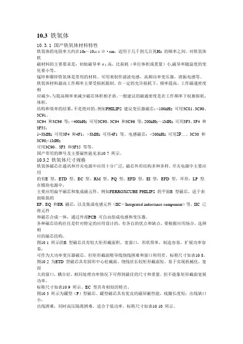国产铁氧体材料特性