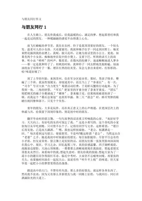 与朋友同行作文