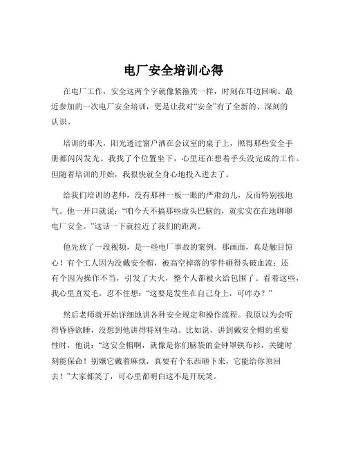 电厂安全培训心得