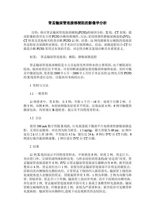 肾盂输尿管连接部梗阻的影像学分析