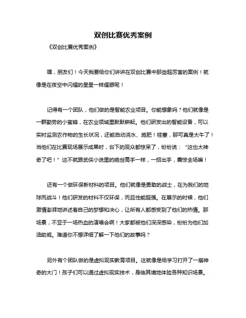 双创比赛优秀案例