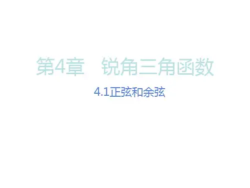 九年级数学(湘教版)上册课件：正弦和余弦