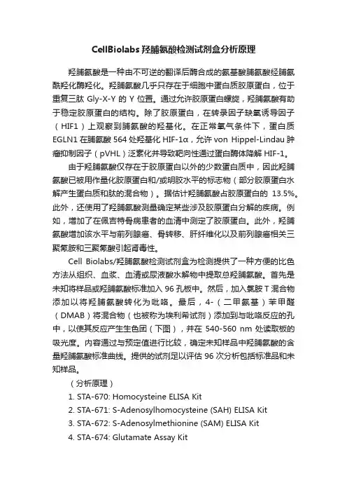 CellBiolabs羟脯氨酸检测试剂盒分析原理