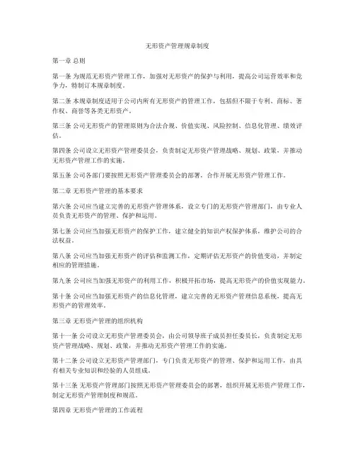 无形资产管理规章制度