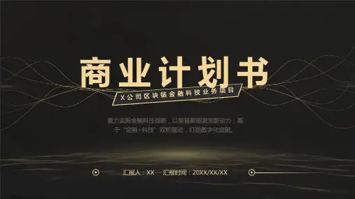 金融科技业务项目商业计划书ppt模板