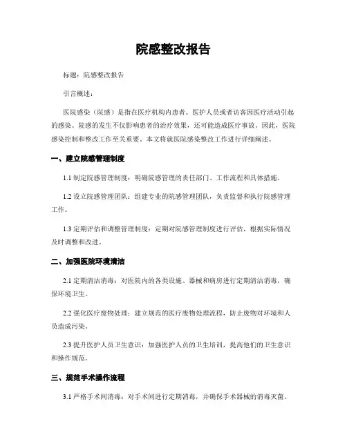 院感整改报告