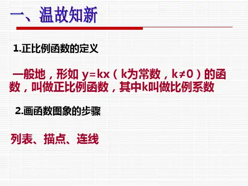正比例函数图像及性质