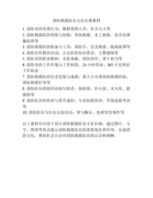 消防救援队伍文化长廊素材