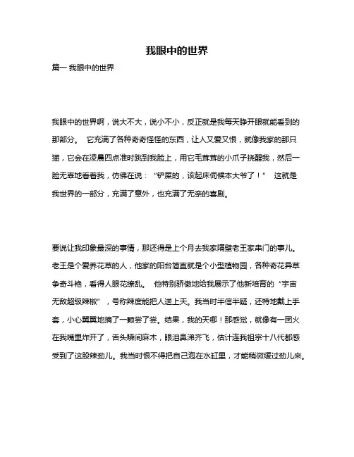 作文《我眼中的世界》