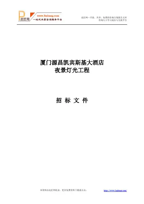 厦门xx大酒店夜景灯光工程招标文件(33页).doc