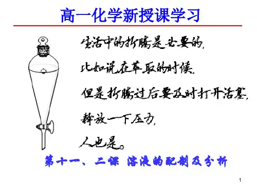 溶液的配制及分析PPT