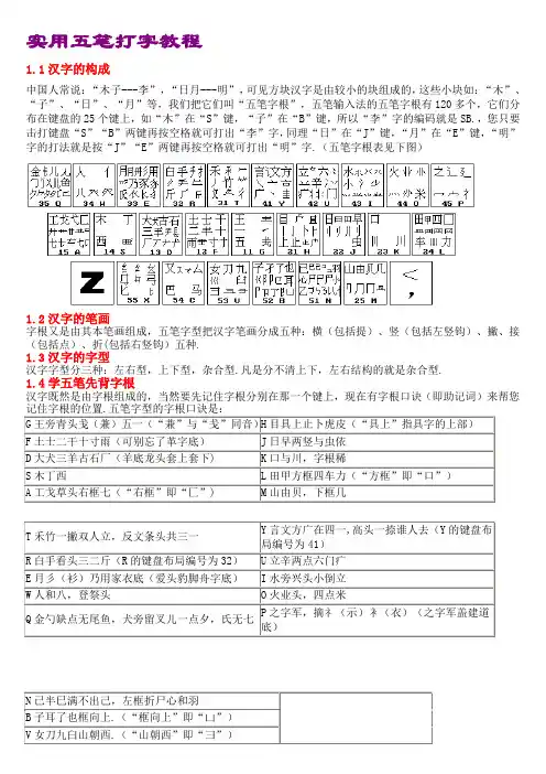 实用五笔打字教程-让你最快学会用五笔打字