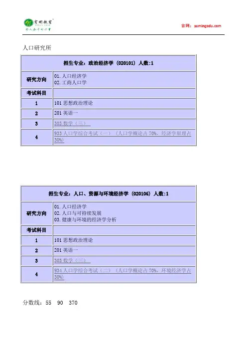 2015年北京大学人口研究所考研真题考研经验参考书目考试科目考研笔记招生简章复试真题14