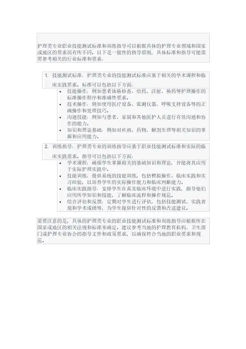 护理类专业职业技能测试标准与训练指导 -回复