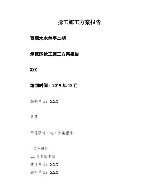 抢工施工方案报告