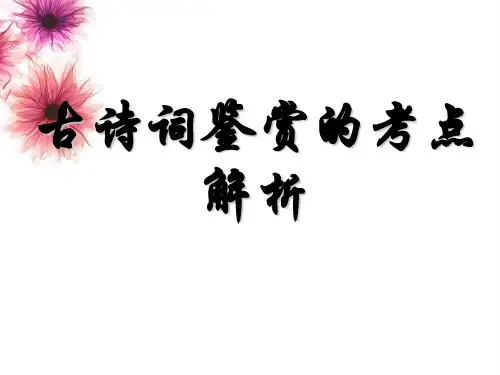 古诗词鉴赏的考点解析 PPT课件