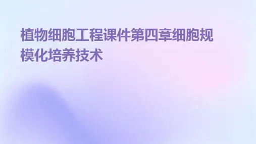 植物细胞工程课件第四章细胞规模化培养技术