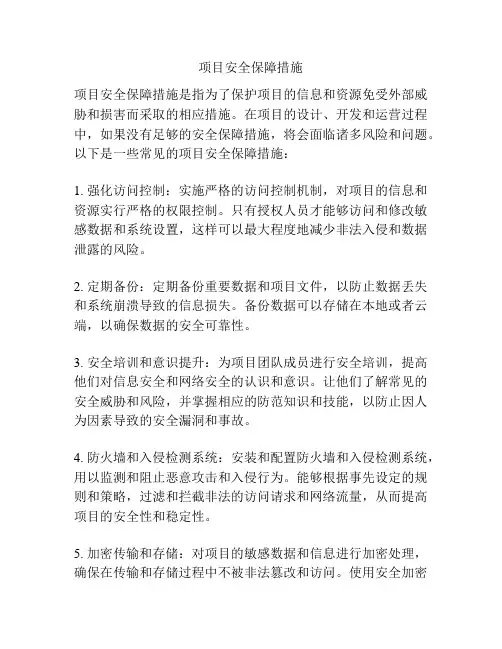 项目安全保障措施