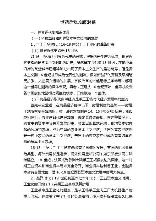 世界近代史知识体系