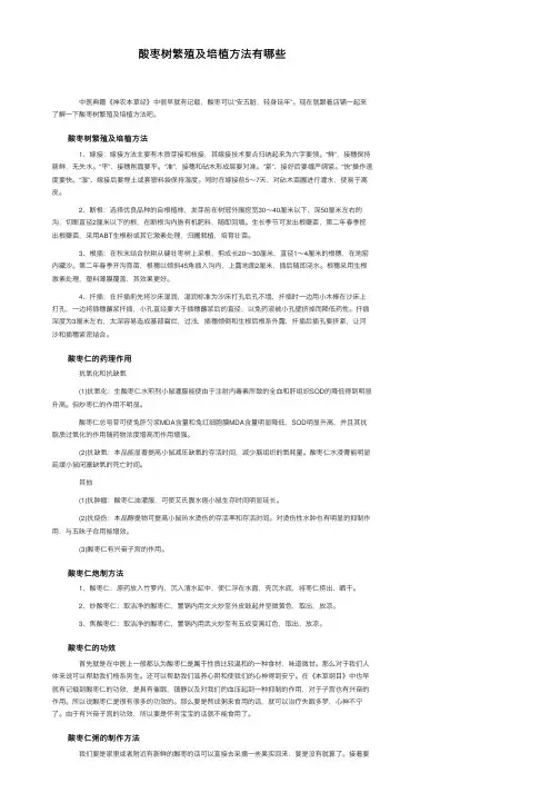 酸枣树繁殖及培植方法有哪些