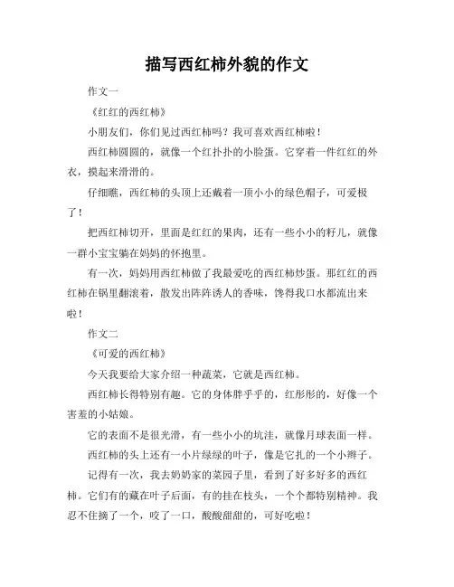 描写西红柿外貌的作文