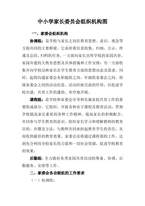 中小学家长委员会组织机构图
