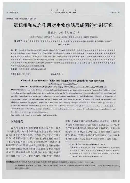 沉积相和成岩作用对生物礁储层成因的控制研究