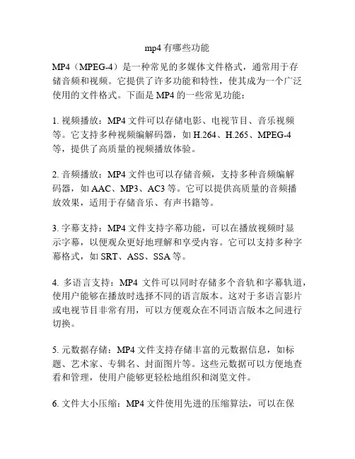 mp4有哪些功能