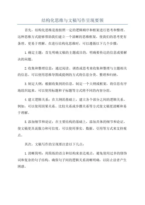 结构化思维与文稿写作呈现要领