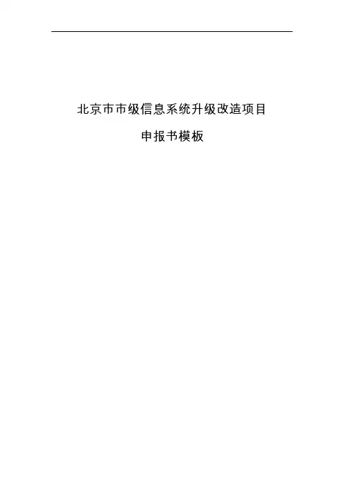 北京市市级信息系统升级改造项目申报书模板