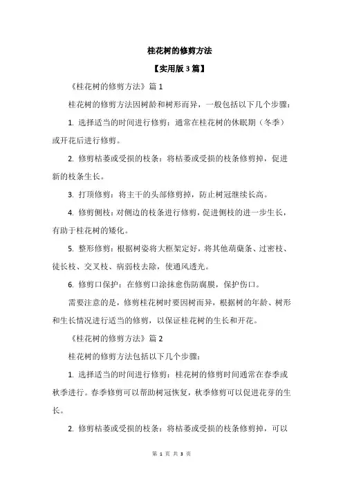桂花树的修剪方法
