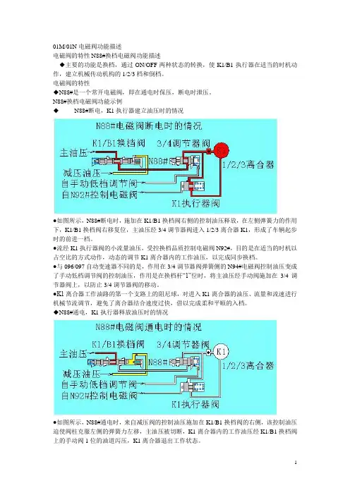 01M01N电磁阀功能描述
