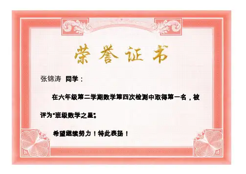 小学数学奖状模板汇编