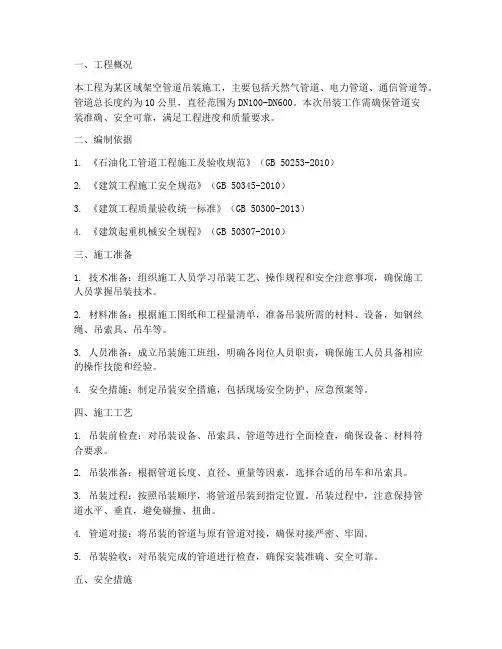 架空管道吊装专项方案