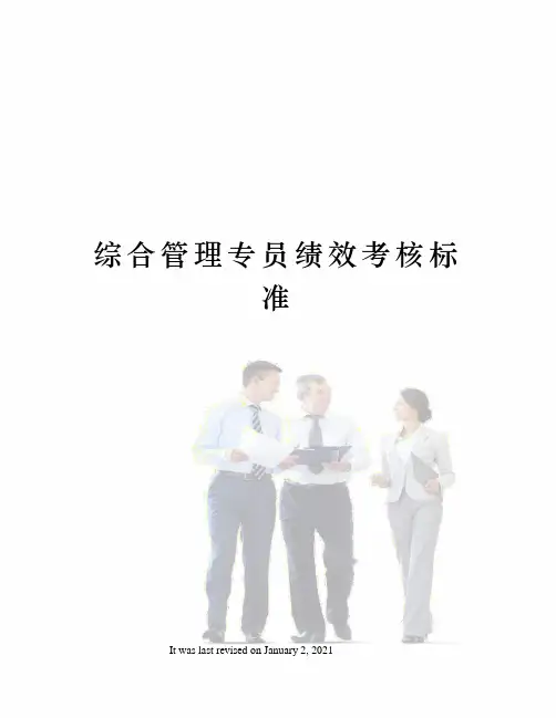 综合管理专员绩效考核标准