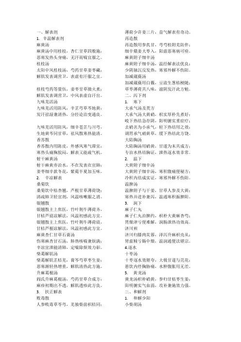方剂学方歌