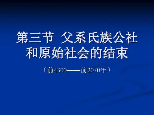 中国古代史第四节  父系氏族公社和原始社会的接替