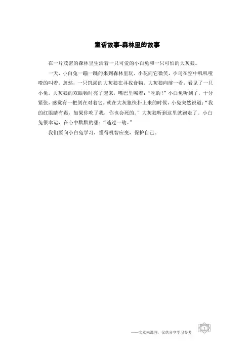童话故事-森林里的故事