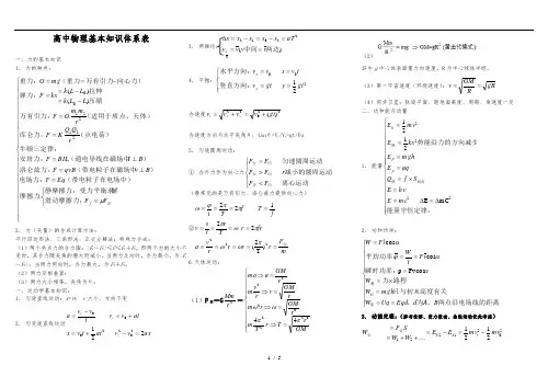 新课标高中物理知识总结归纳