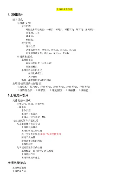 土壤组成及性质